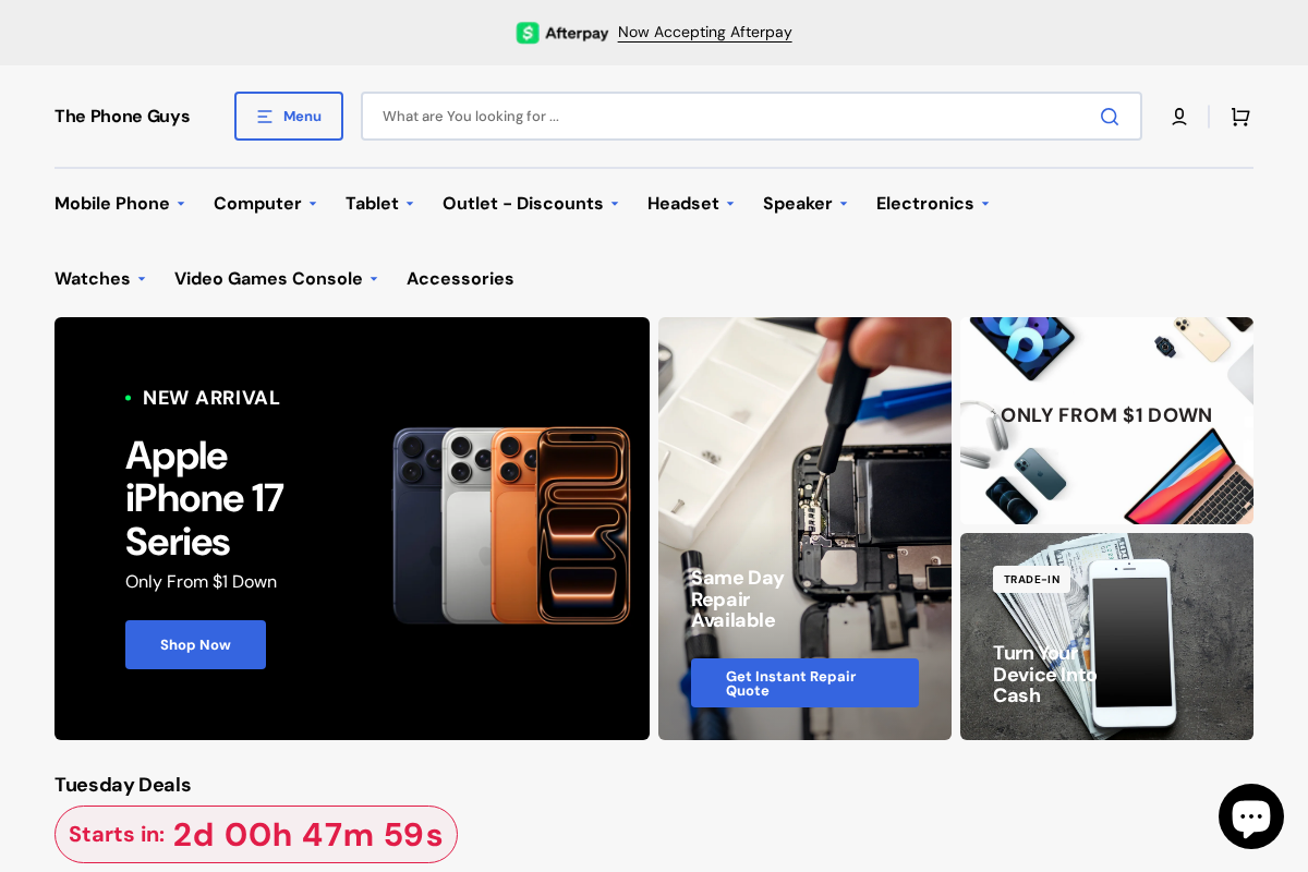 The Phone Guys homepage screenshot