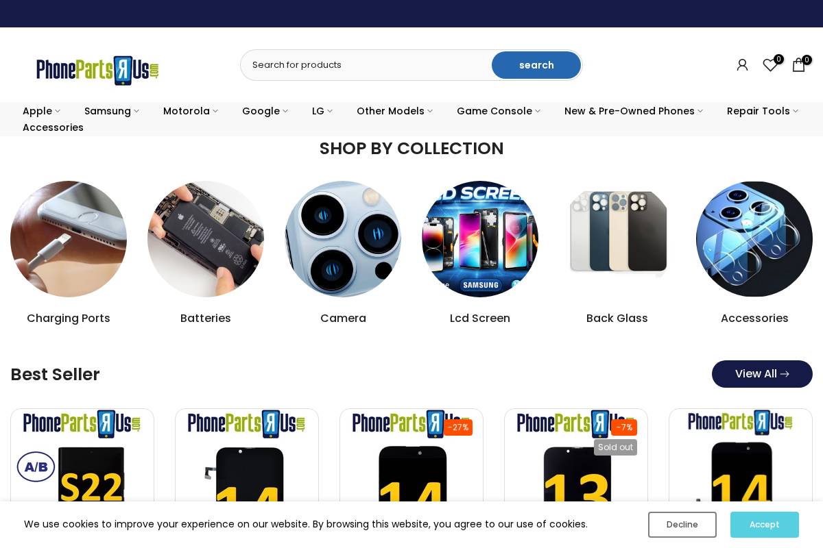 phonepartsrus.com homepage screenshot