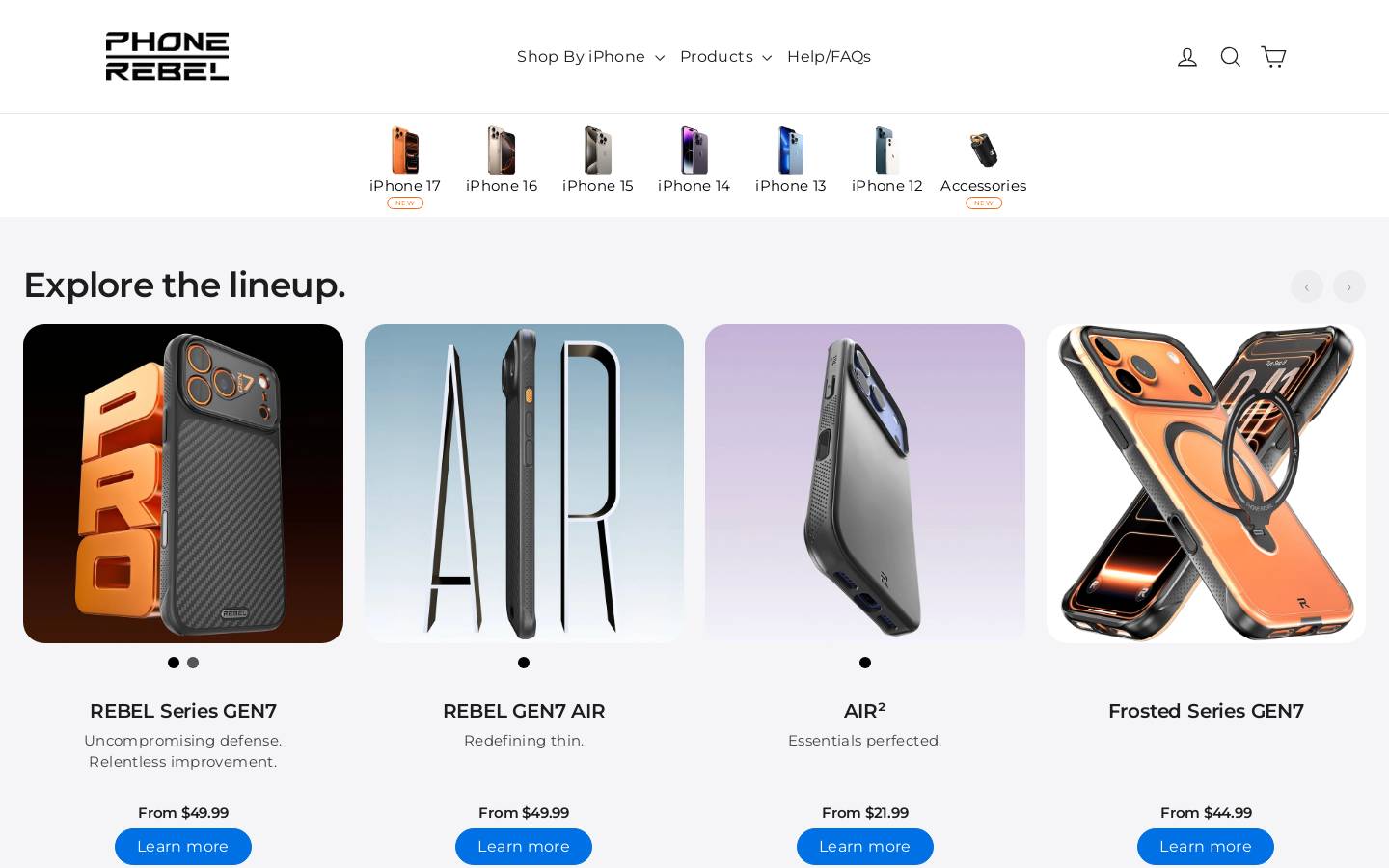 Phonerebel homepage screenshot