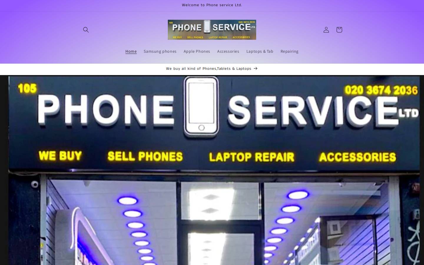 phoneserviceltd.com homepage screenshot