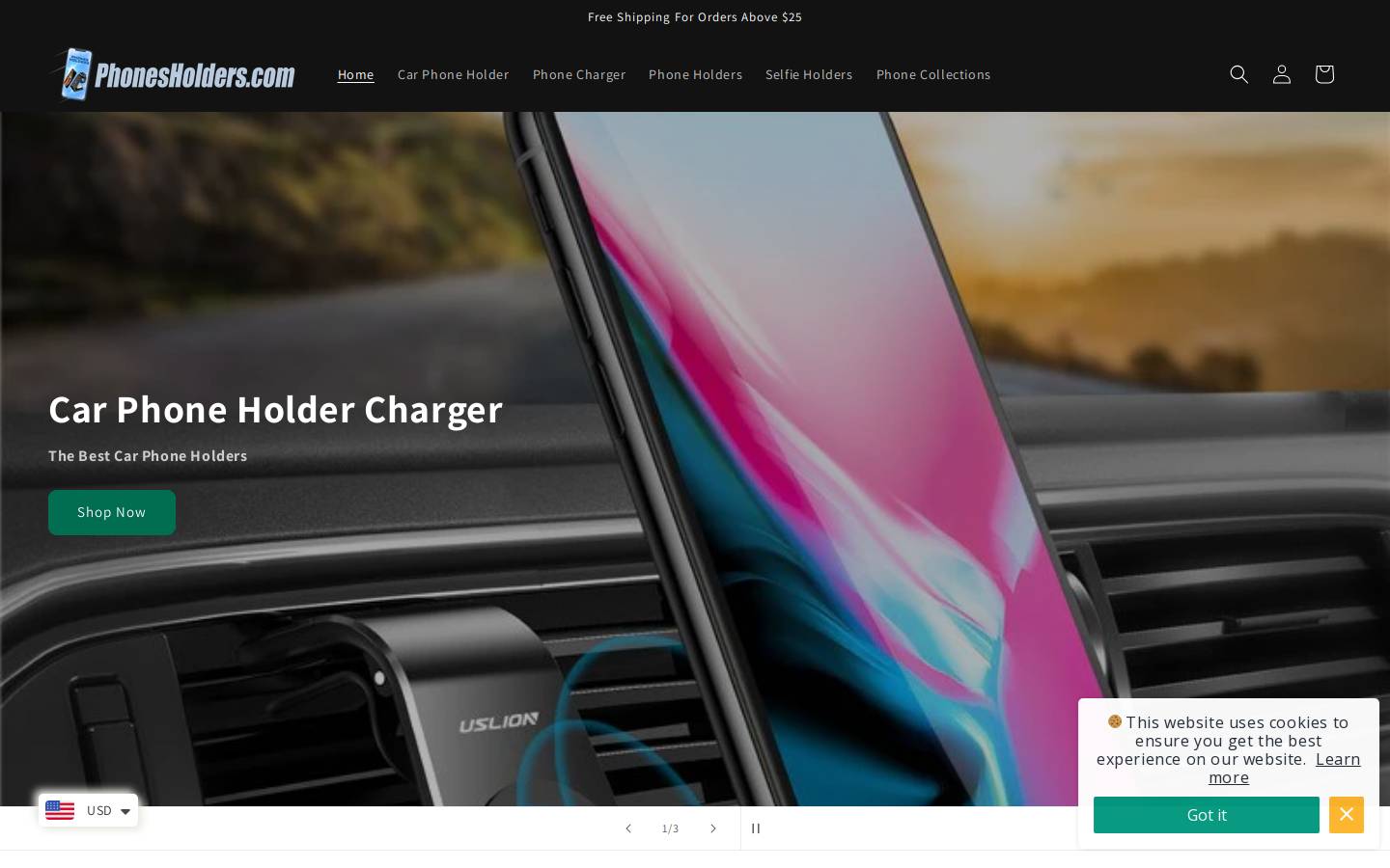 phonesholders.com homepage screenshot