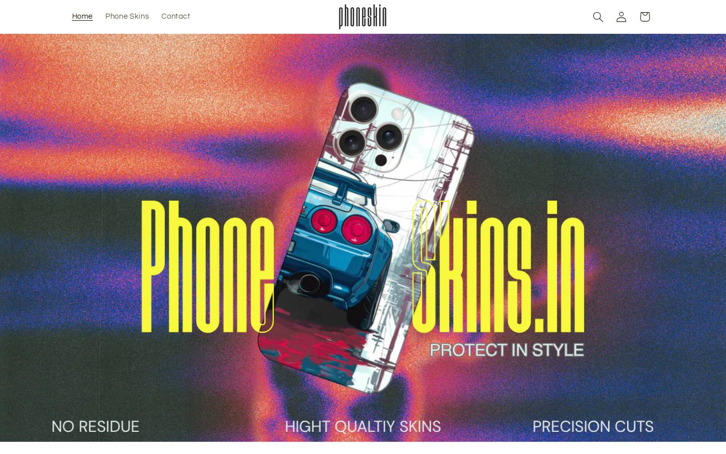 phoneskin.in homepage screenshot