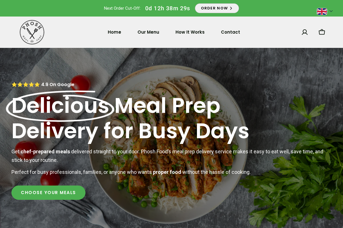 Phosh Food homepage screenshot