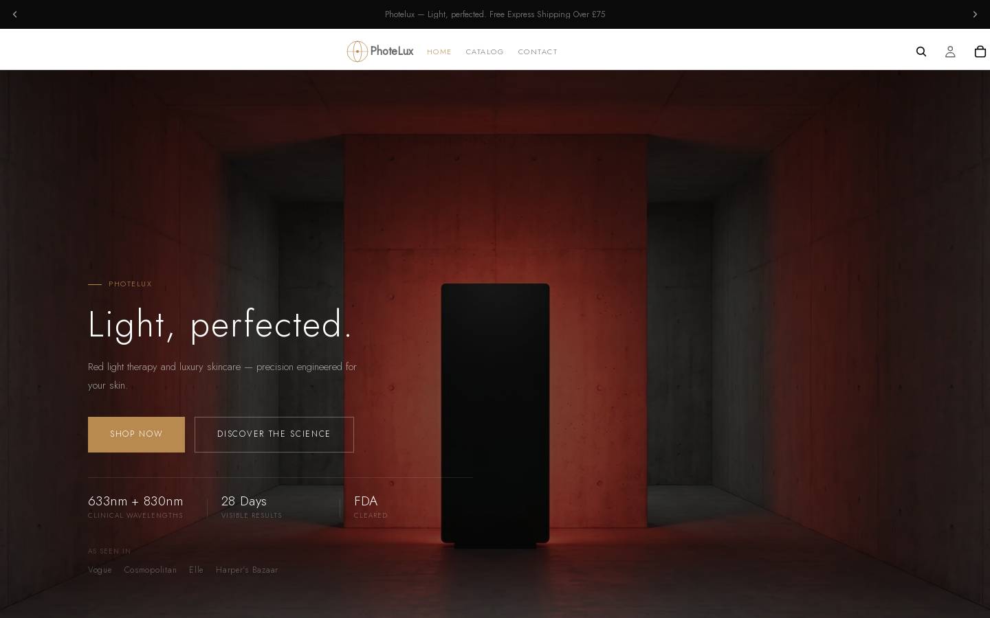 photelux.com homepage screenshot