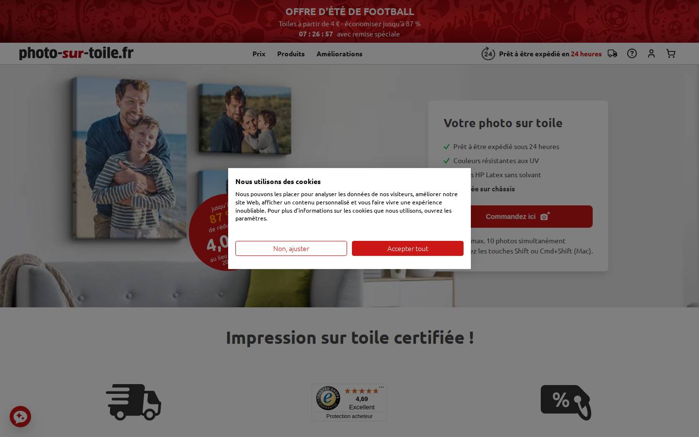 Photo-sur-Toile.fr homepage screenshot