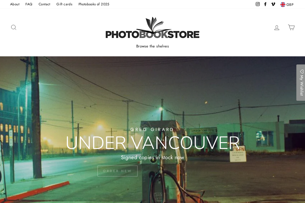 Photobookstore homepage screenshot