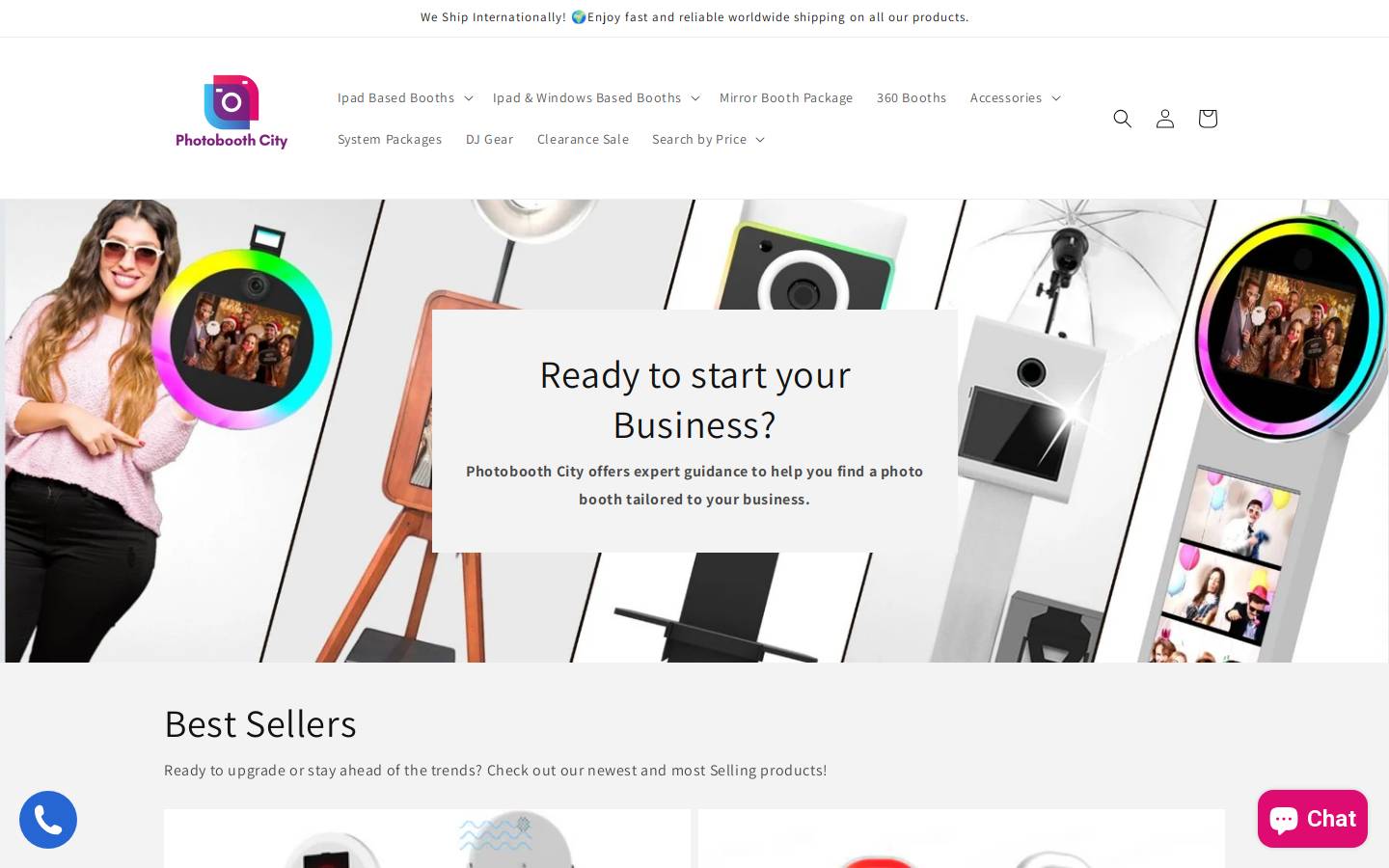 Photobooth City USA homepage screenshot
