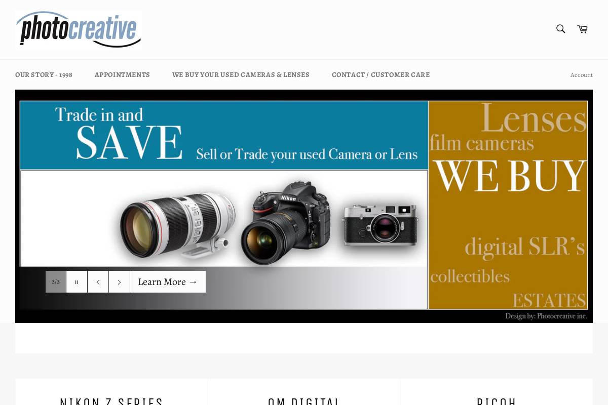 photocreative.com homepage screenshot