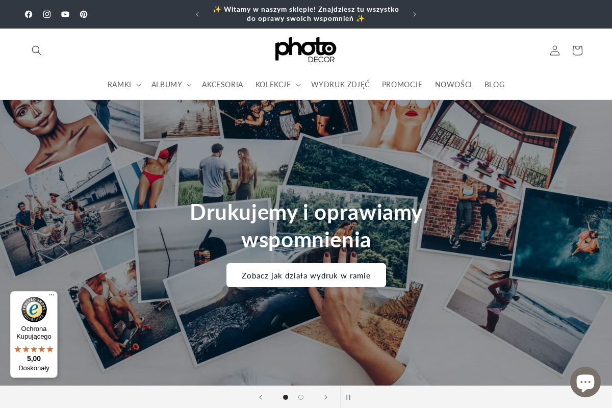 PhotoDECOR homepage screenshot