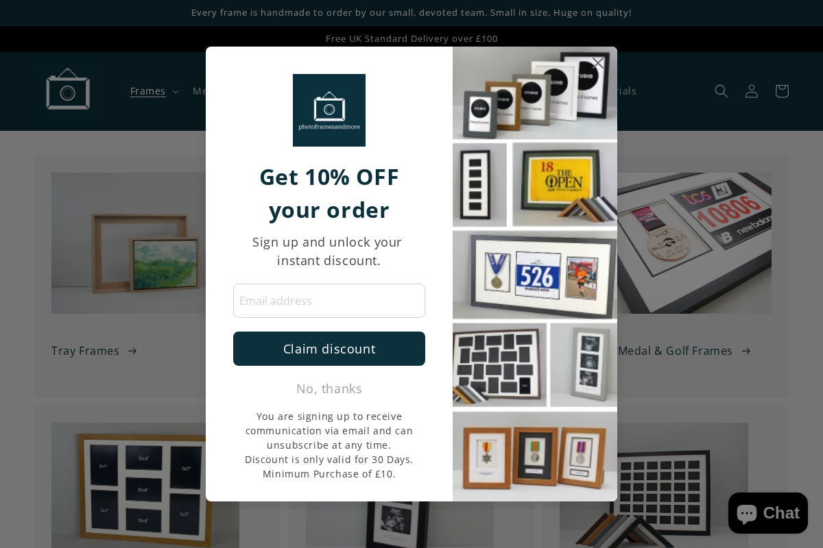 Photoframesandmore homepage screenshot