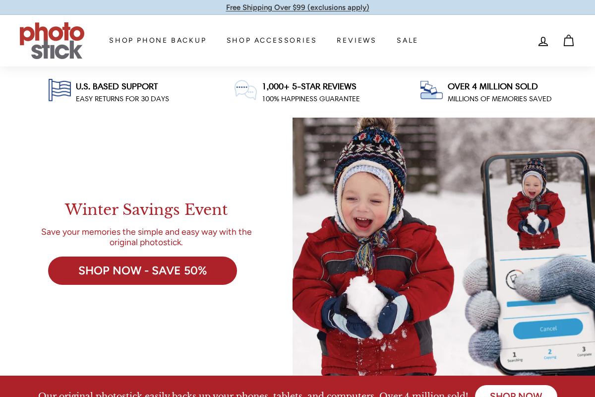 Photo Stick homepage screenshot