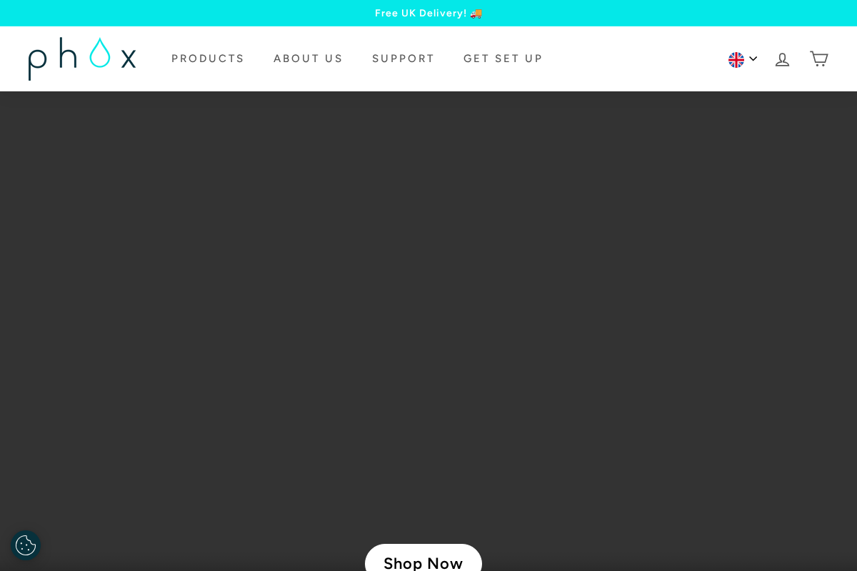 Phox Water homepage screenshot