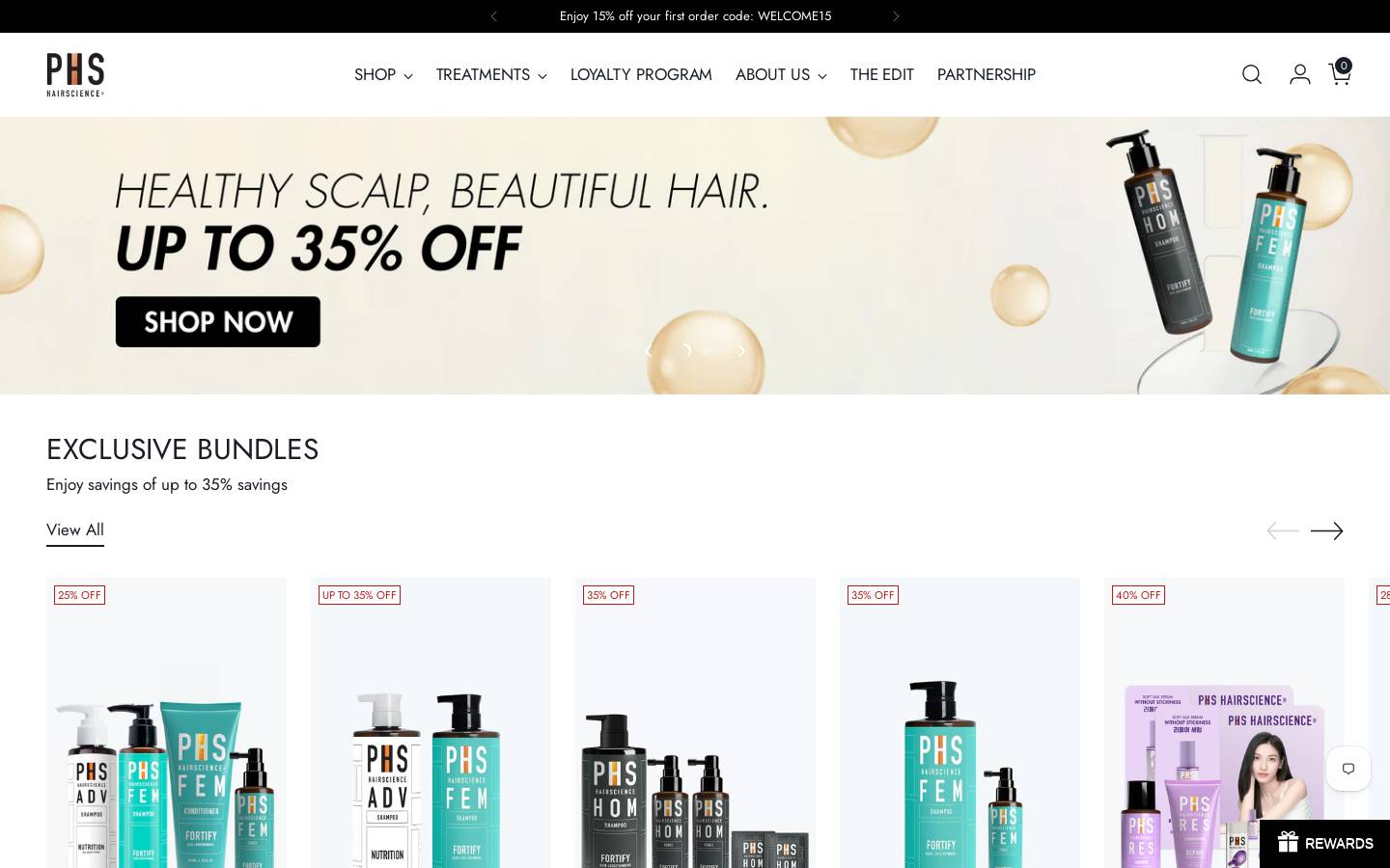 phshairscience.com homepage screenshot