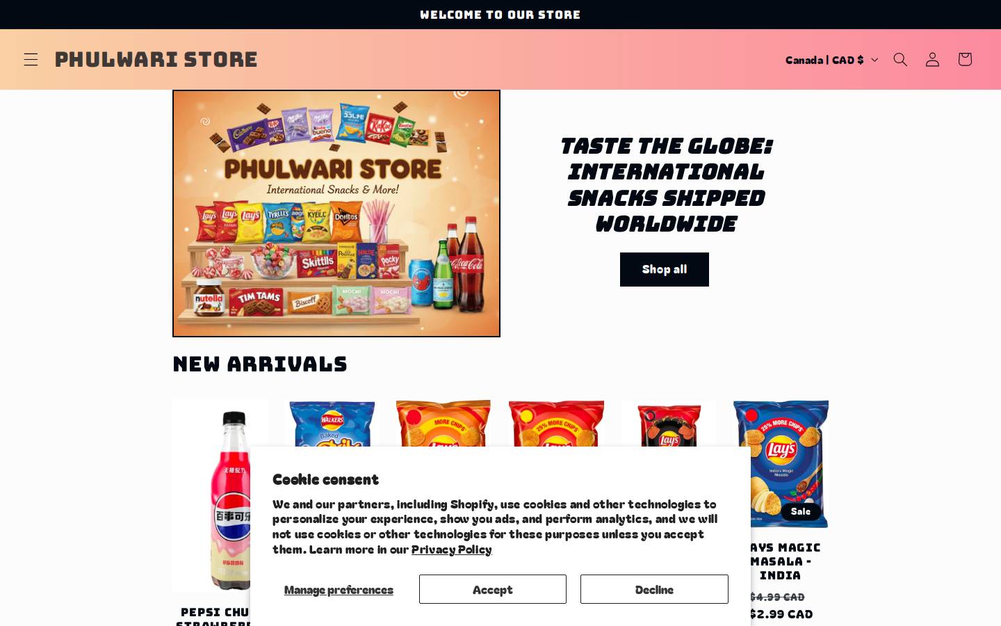 phulwaristore.com homepage screenshot