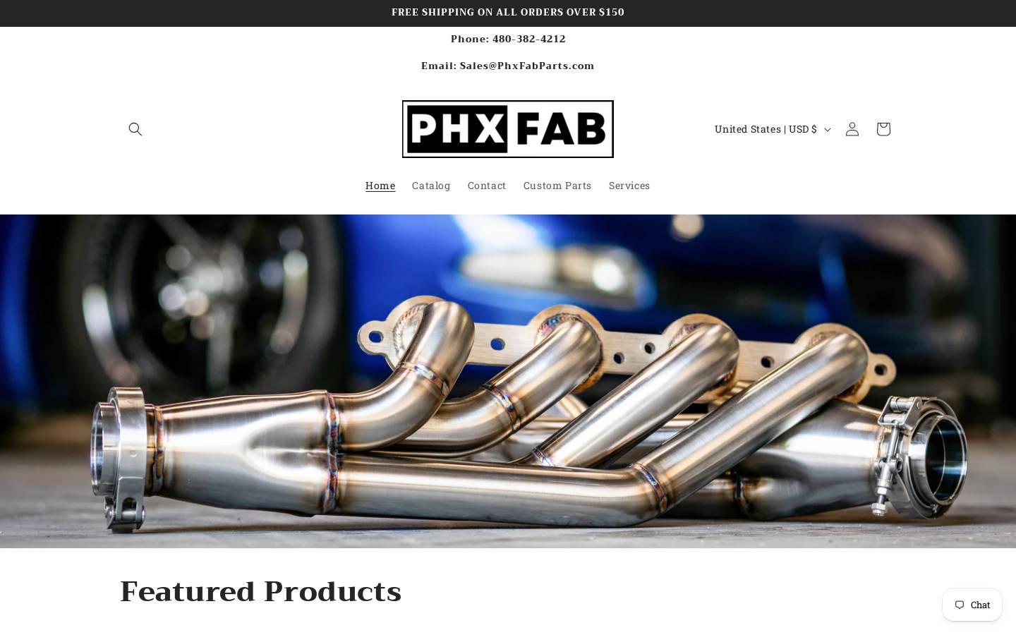 phxfabparts.com homepage screenshot