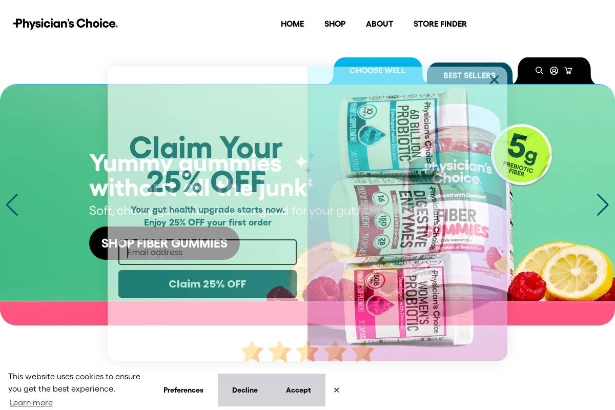 Physician's Choice homepage screenshot