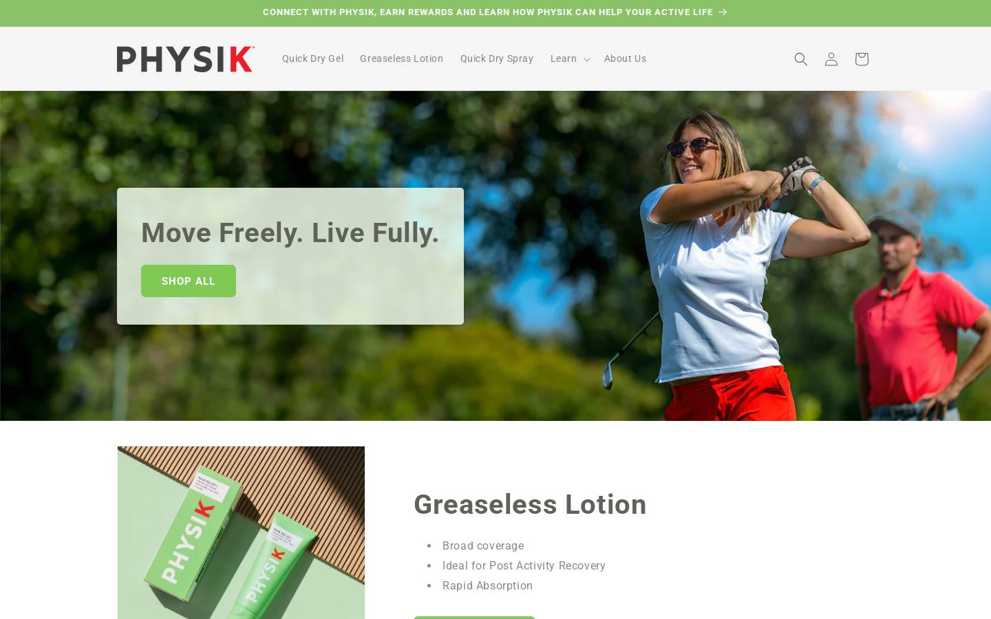 physikusa.com homepage screenshot