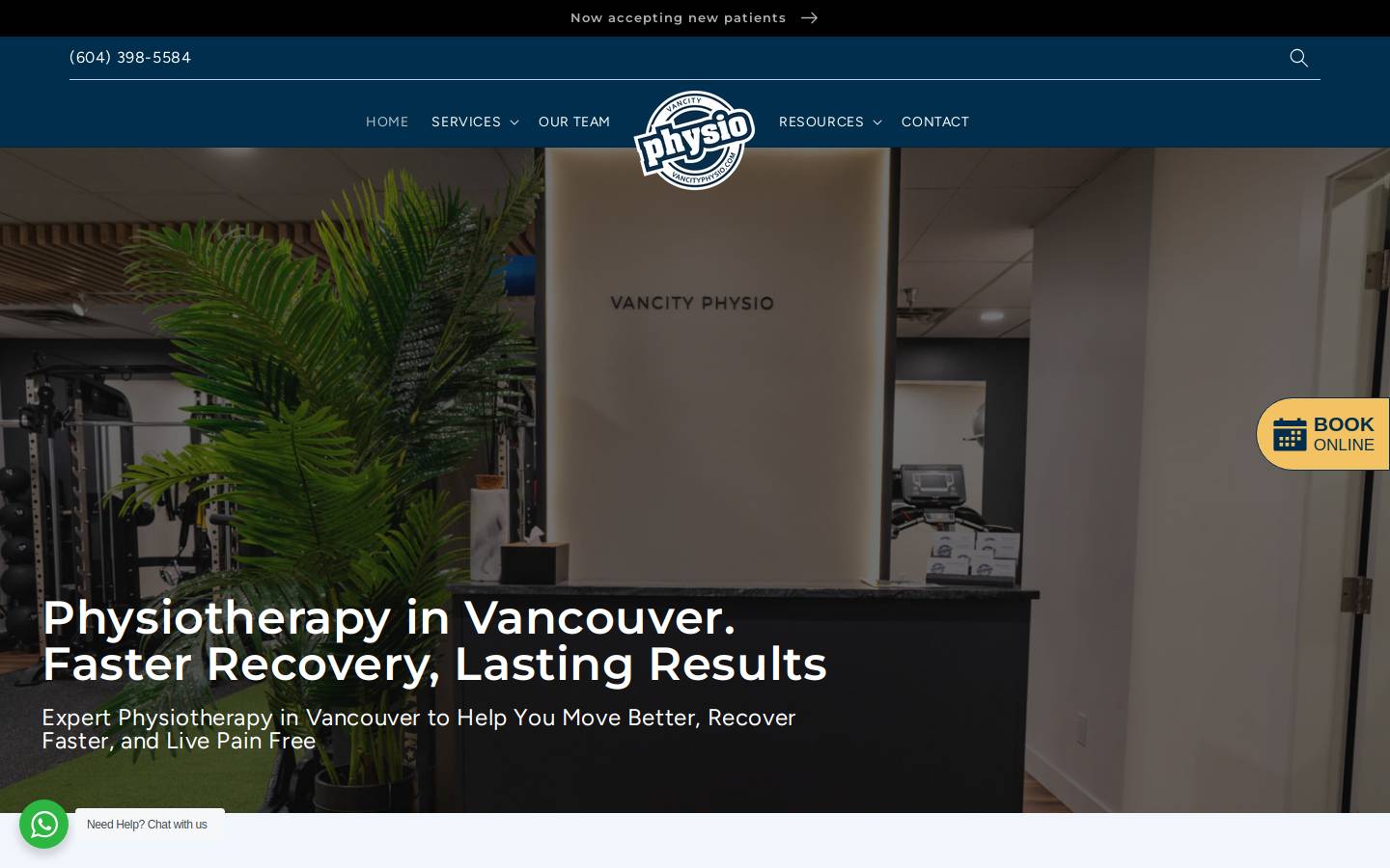 physiodirect.ca homepage screenshot