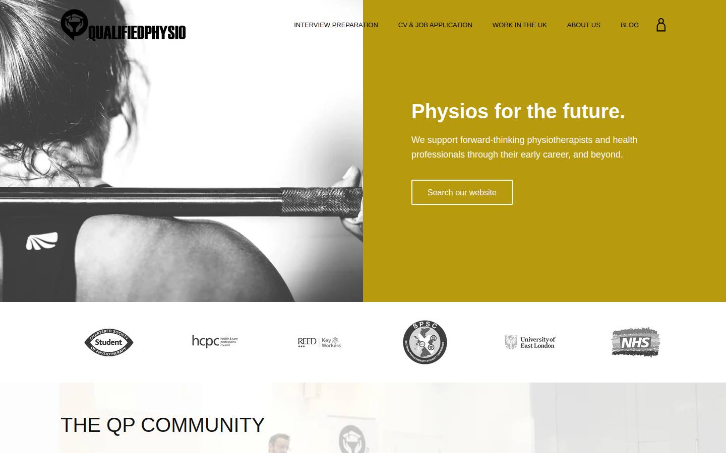 physiograduate.co.uk homepage screenshot