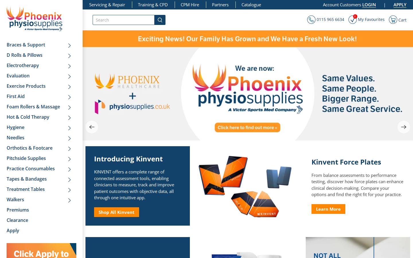 Physiosupplies homepage screenshot