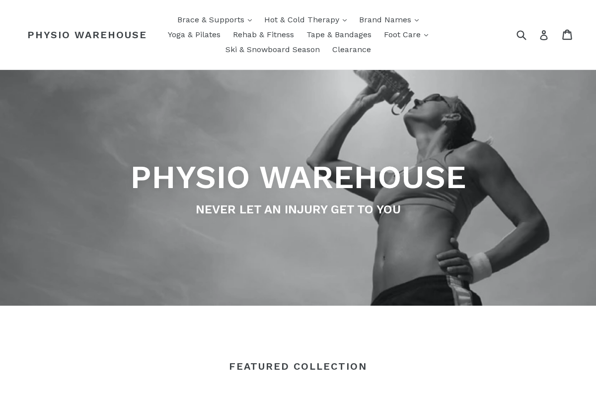 Physio Warehouse homepage screenshot