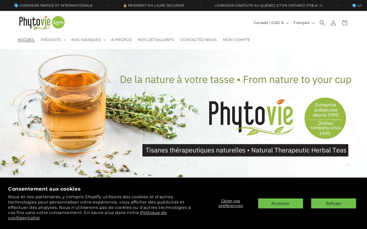 phytovie.ca homepage screenshot