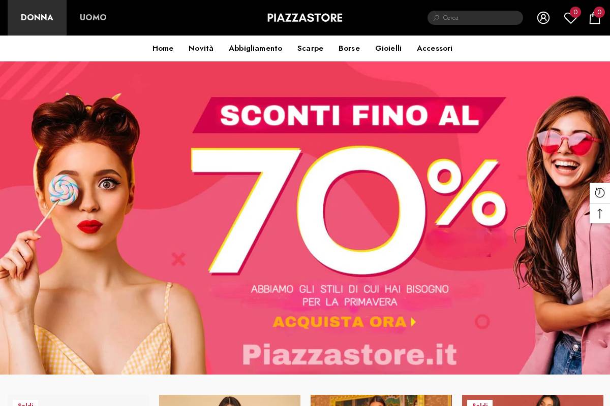 piazzastore.it homepage screenshot