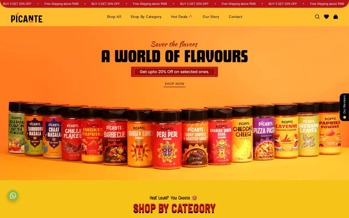 picantefoods.in homepage screenshot