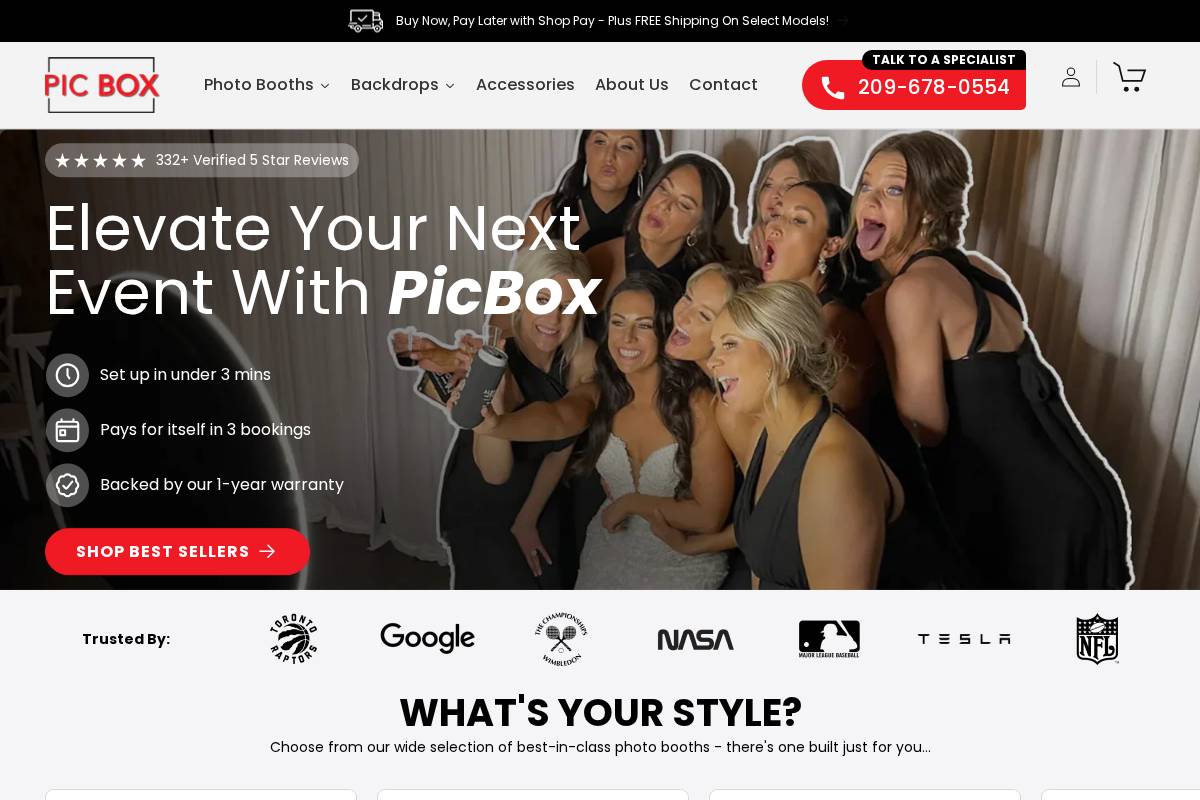 picboxcompany.com homepage screenshot