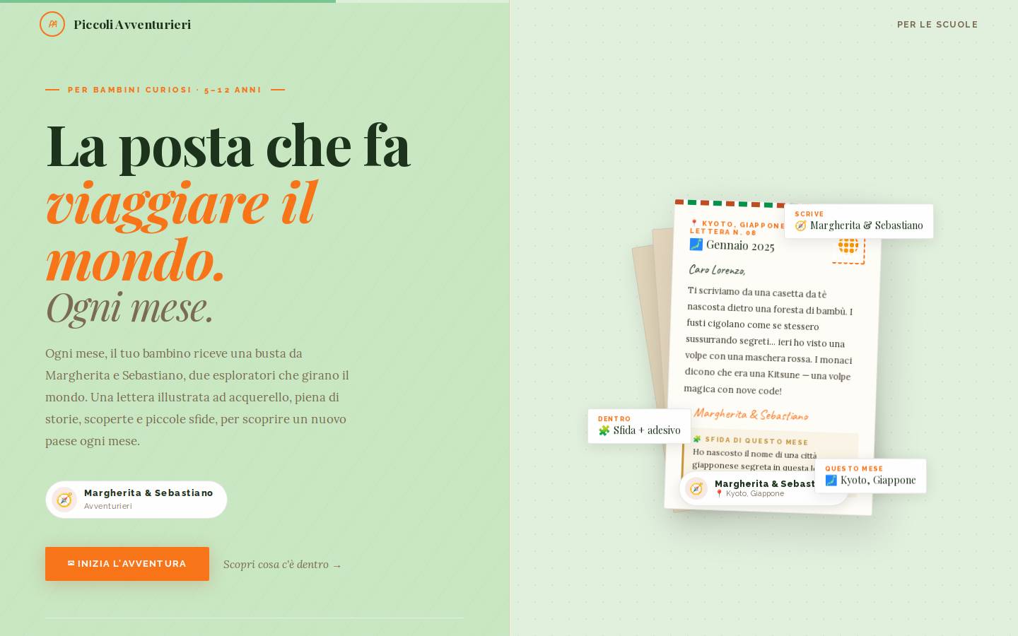 piccoliavventurieri.com homepage screenshot