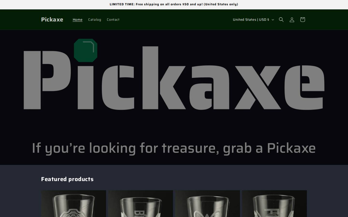 pickaxe.website homepage screenshot