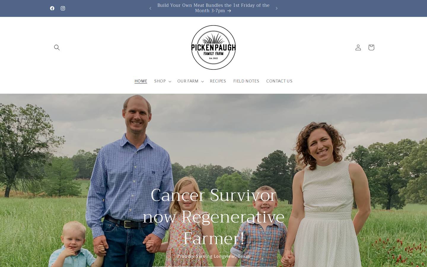pickenpaughfamilyfarm.com homepage screenshot