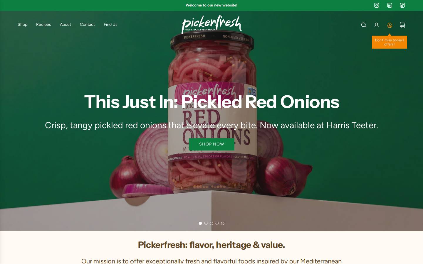 pickerfresh.com homepage screenshot