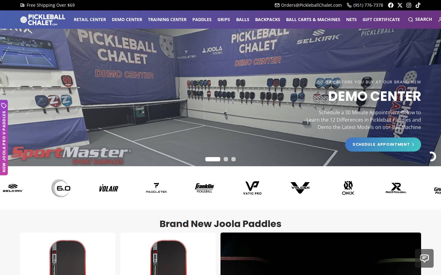 pickleballchalet.com homepage screenshot