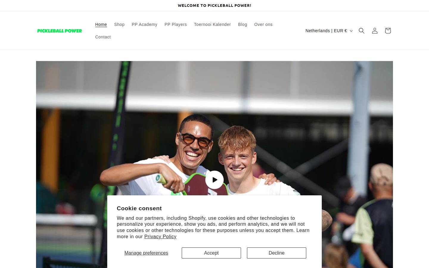 pickleballpower.nl homepage screenshot