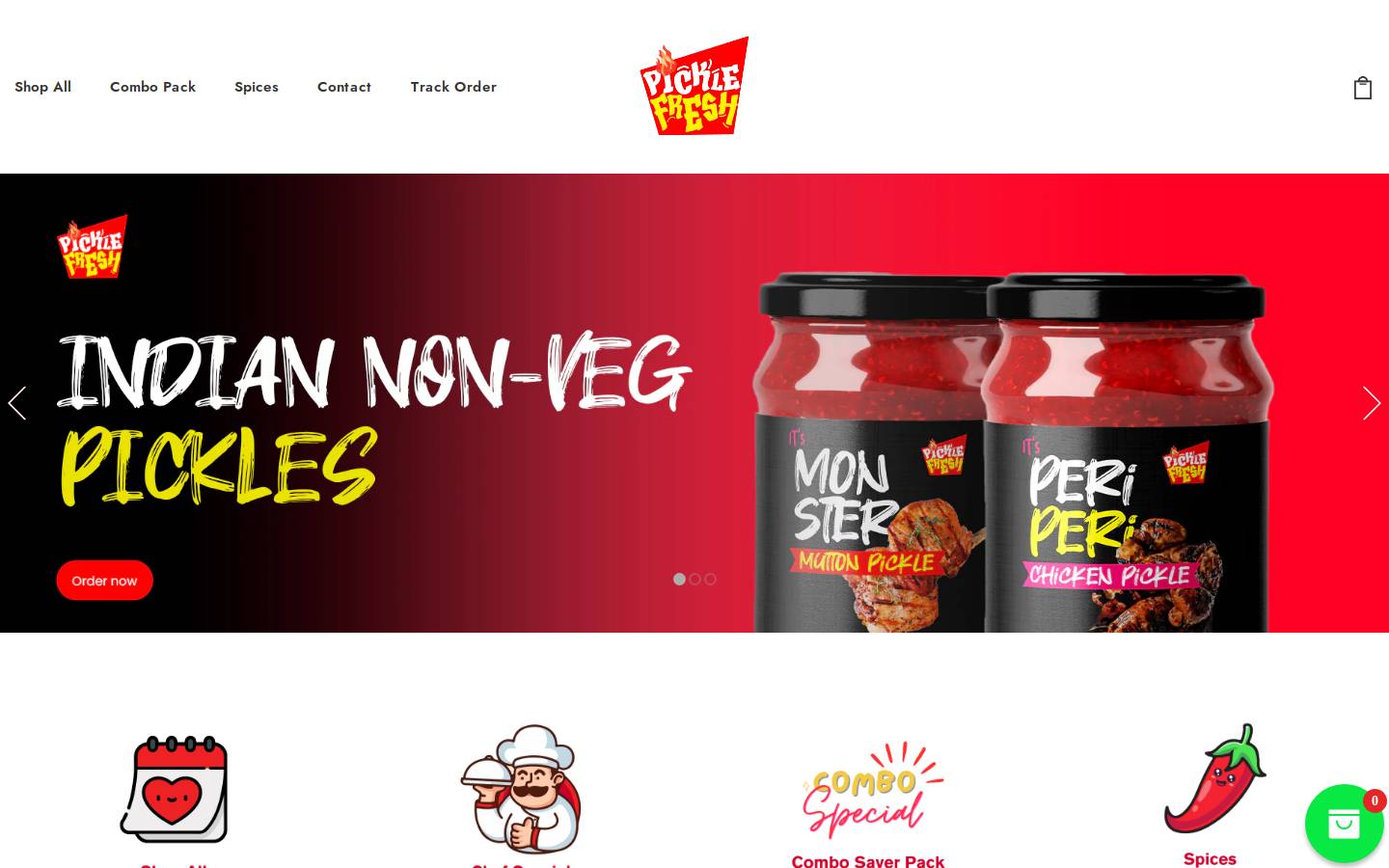 picklefresh.co.in homepage screenshot