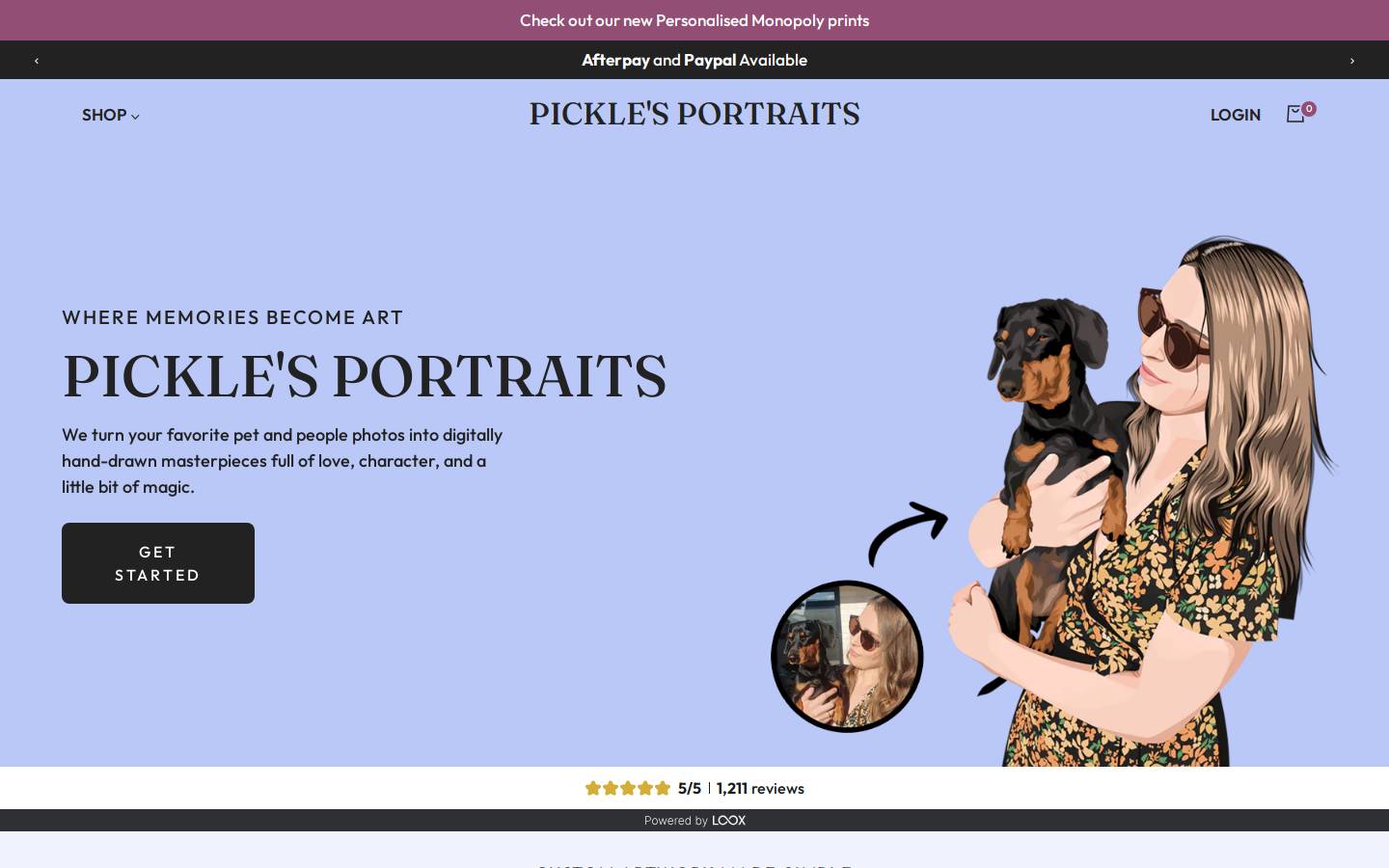 picklesportraits.com homepage screenshot