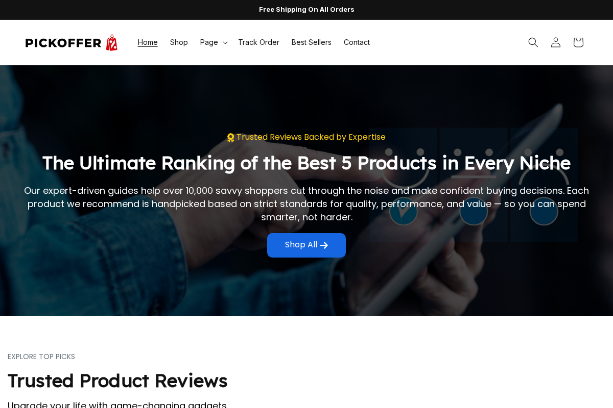 Pickoffer homepage screenshot