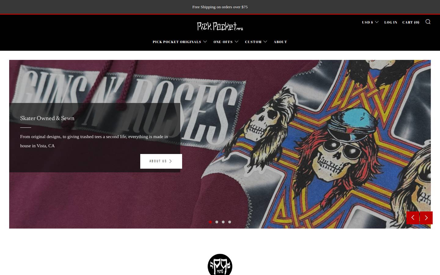 pickpocketmfg.com homepage screenshot