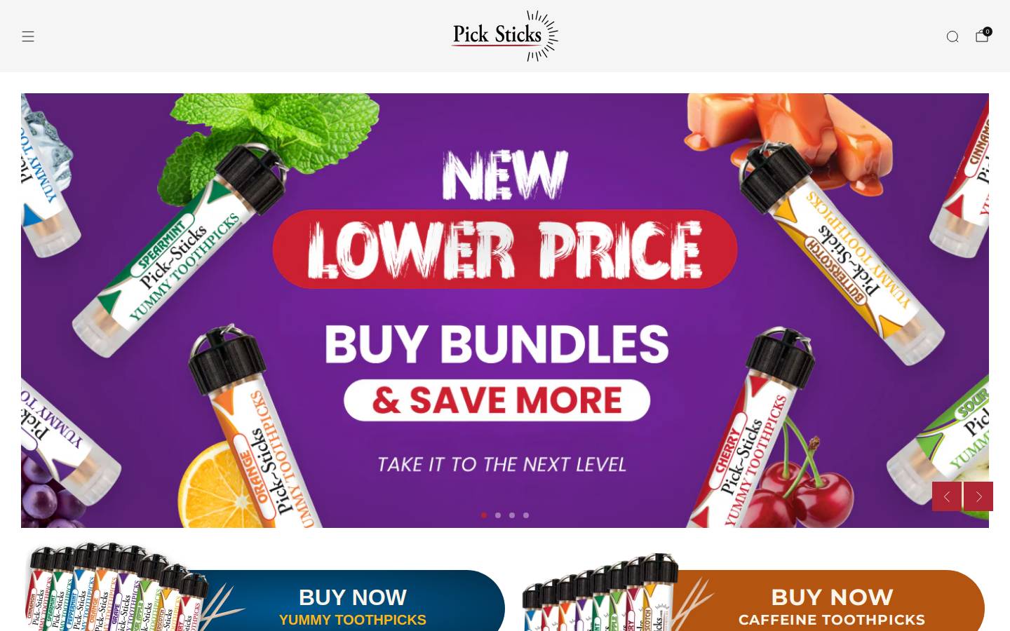 picksticks.com homepage screenshot