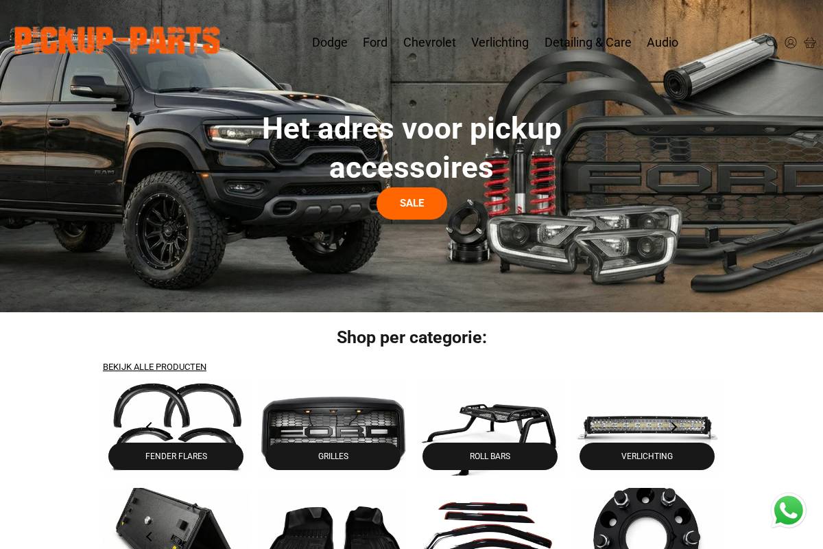 Pickup Parts homepage screenshot