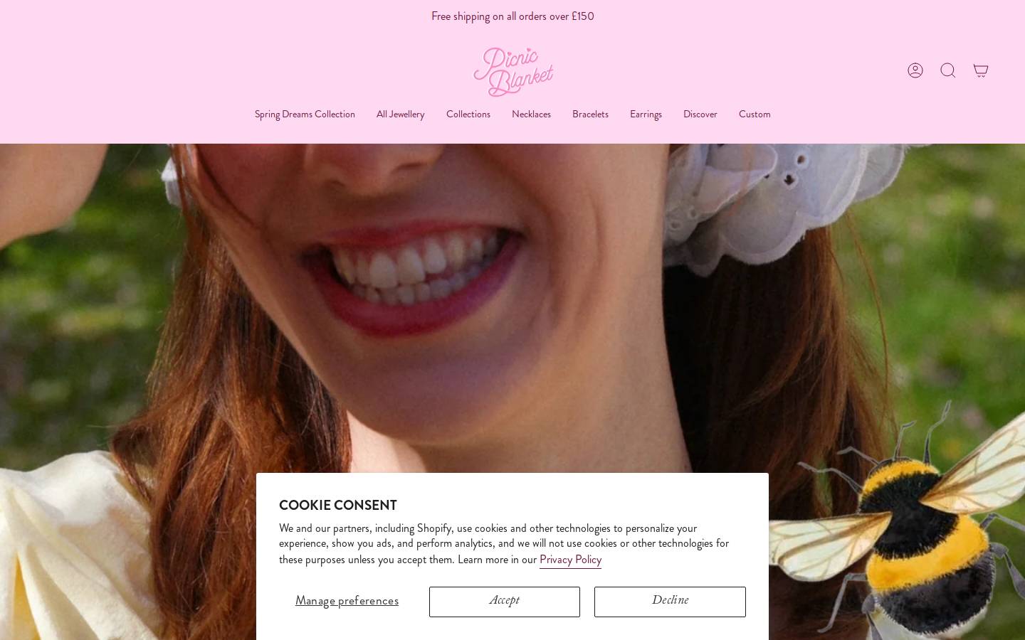 picnicblanketjewellery.com homepage screenshot