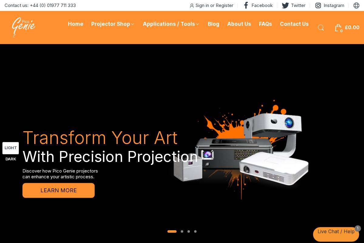 picogenie.com homepage screenshot