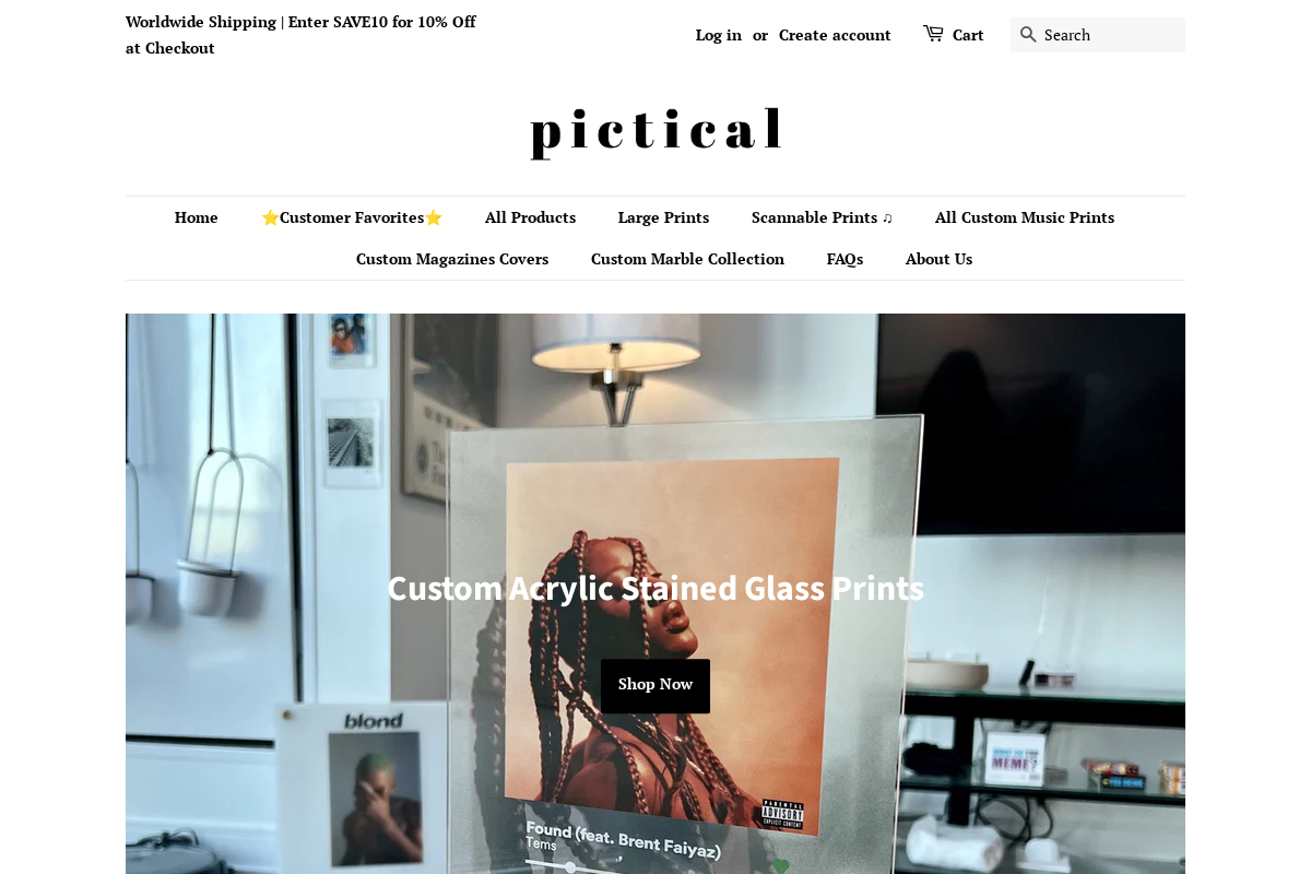 pictical.com homepage screenshot