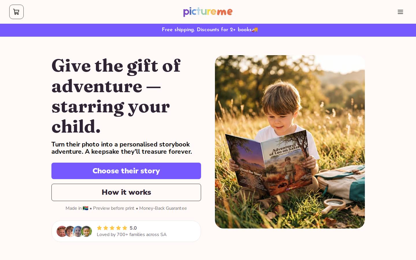 picture-me.co.za homepage screenshot