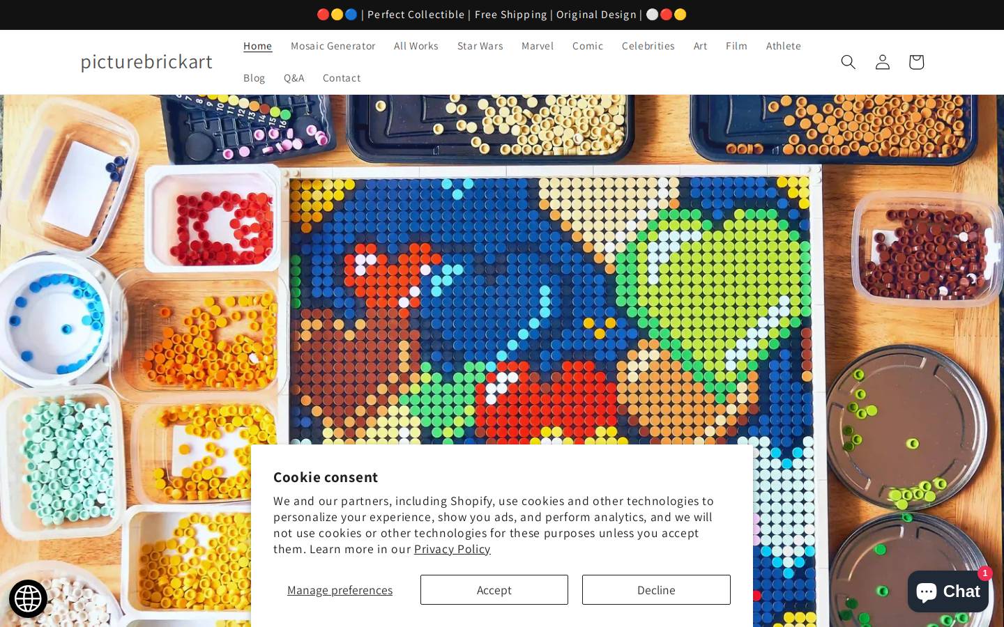 picturebrickart.com homepage screenshot