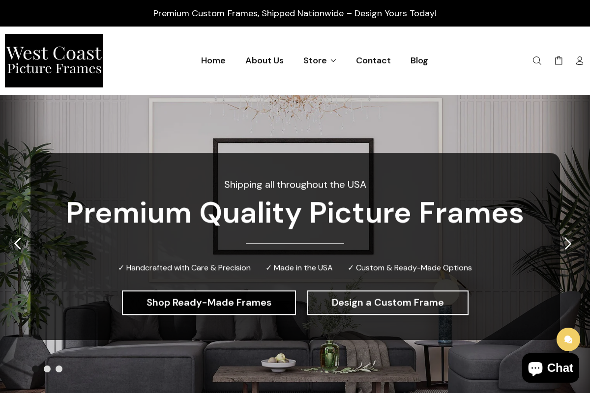 West Coast Picture Frames LLC homepage screenshot