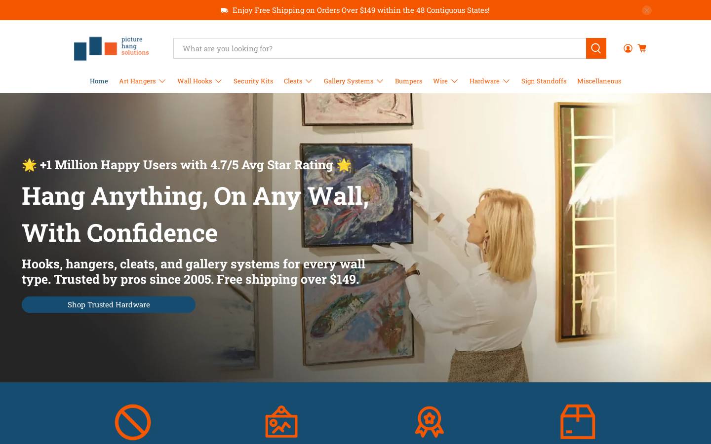 picturehangingsolutions.com homepage screenshot