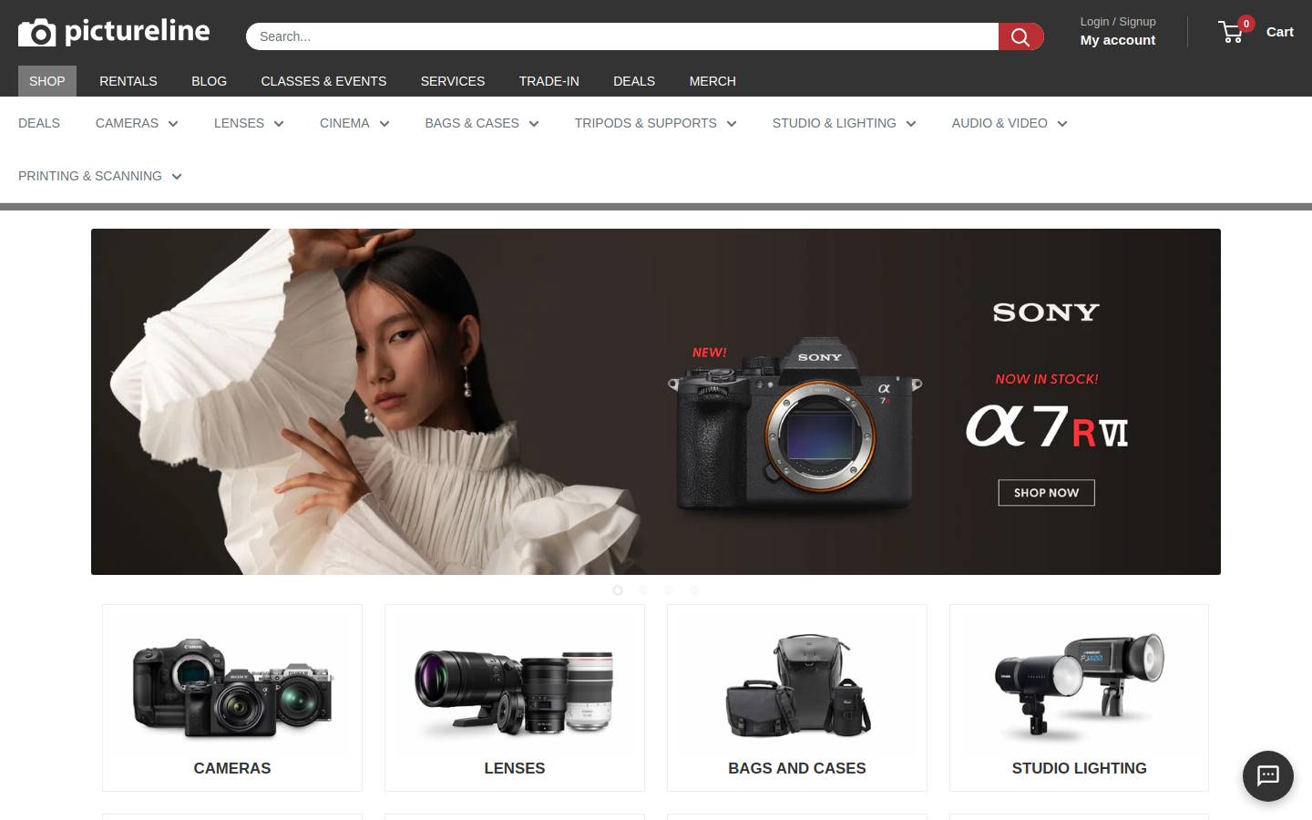 store.pictureline.com homepage screenshot