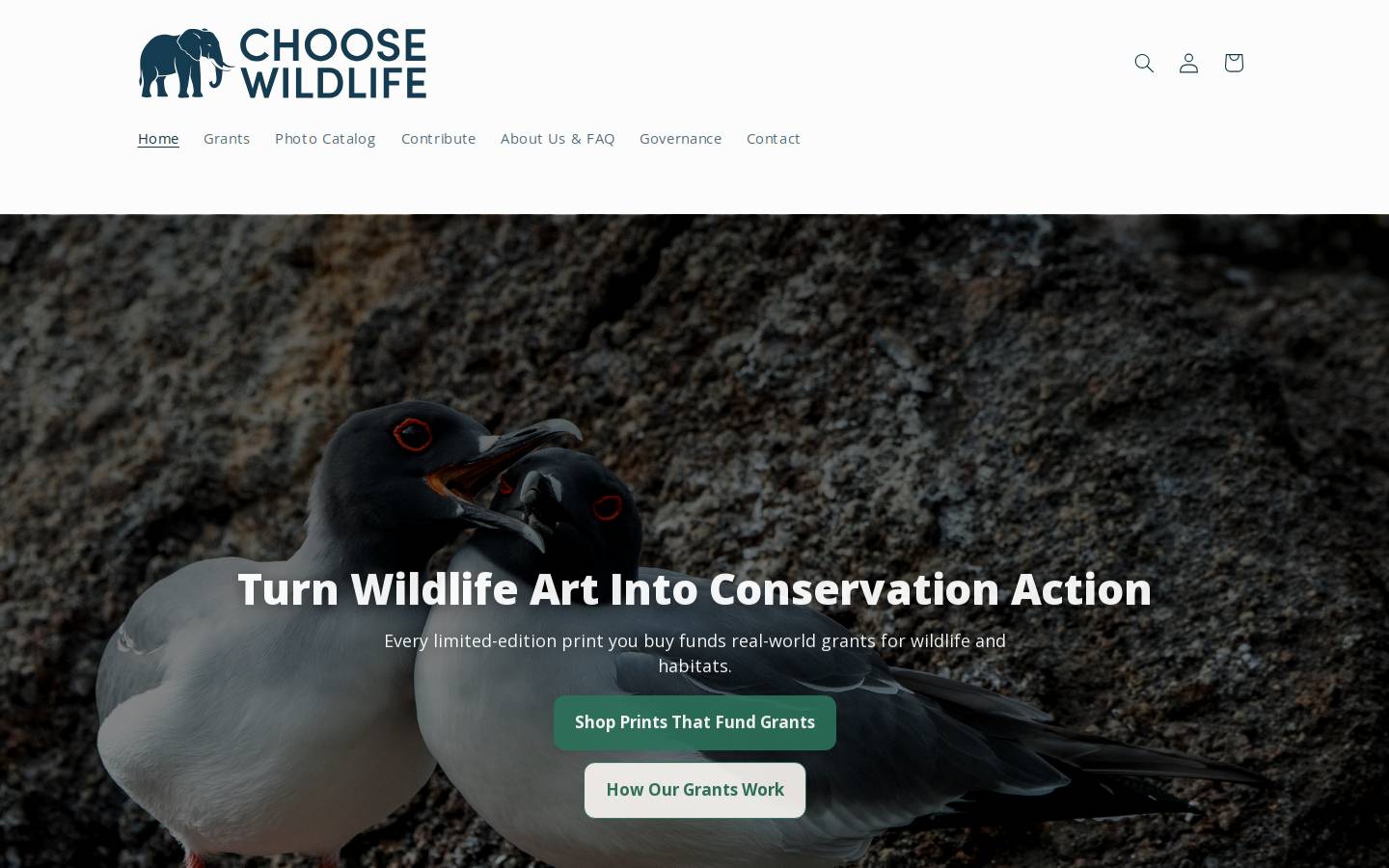 picturesforwildlife.org homepage screenshot